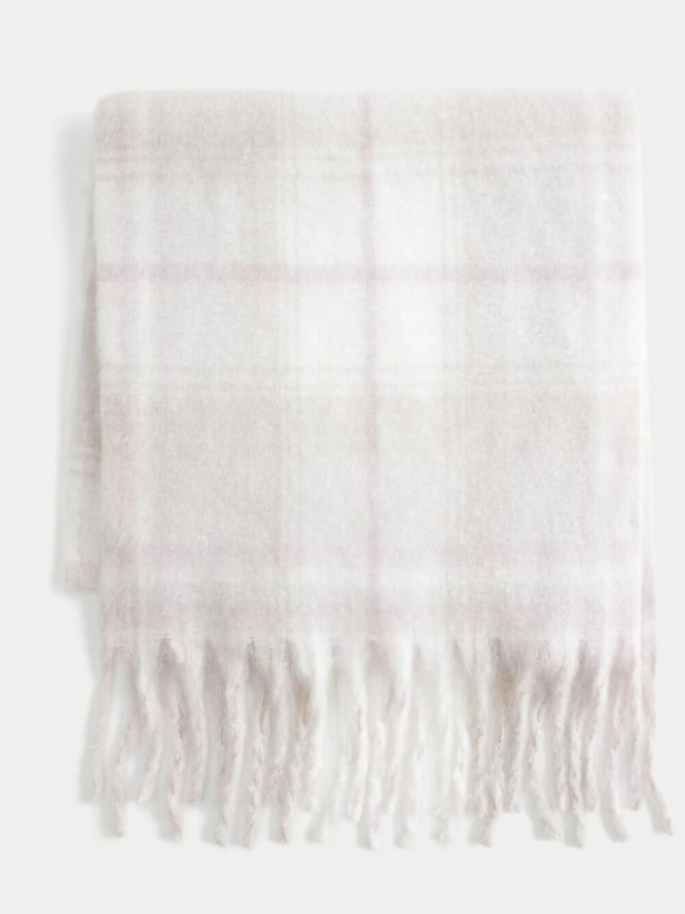 ✨🩷 **Hollister Cozy Check Scarf – Gray, Cream & Light Pink** 🩷✨